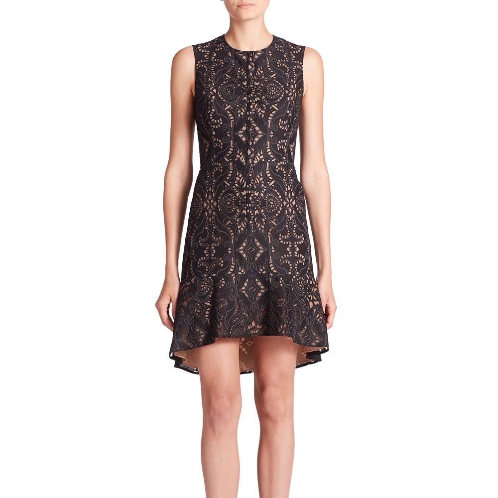 Chrystal Zip-Front Burnout Mesh Dress Size 4